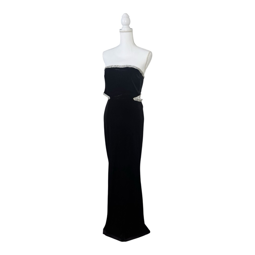 Dress the Population Ariana Black Strapless Gown with Silver Accents - Picture 6 of 6